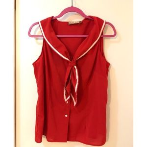 Tatyana Beach Bash Sailor Blouse - Red XL